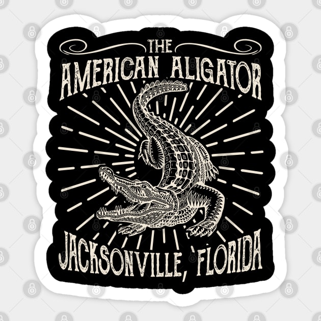 The American Aligator Jacksonville Florida Sticker by JakeRhodes